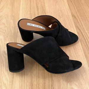 [NWOT] & Other Stories Black Suede Block Heel Mules